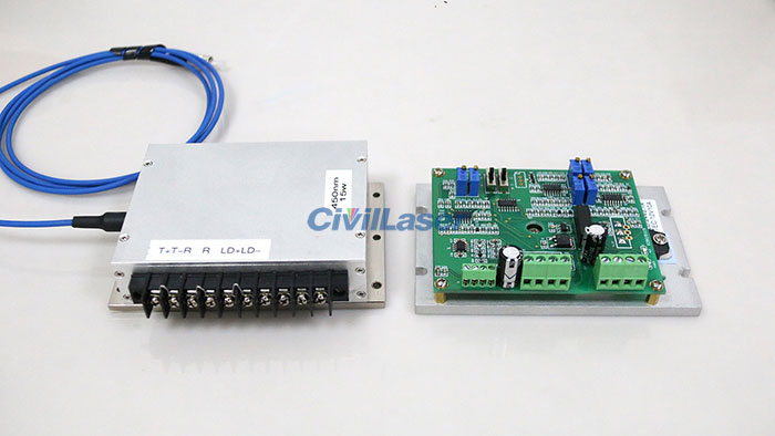 450nm 15W 5*105μm ファイバー レーザーモジュール