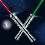 520nm 650nm 100mw ステンレス材質レーザー懐中電灯 戸外防衛探検指星筆 救援信号