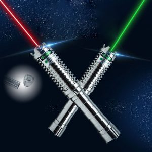 520nm 650nm 100mw ステンレス材質レーザー懐中電灯 戸外防衛探検指星筆 救援信号