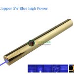 土豪金！超高出力 青色レーザーポインター 3W 5W 全銅形作り 一瞬の間に、タバコに火を マッチマッチ